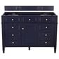 James Martin Vanities Brittany 48" Single Bathroom Vanity in Victory Blue with 3 cm Charcoal Soapstone Quartz Top and Rectangle Sink, , large