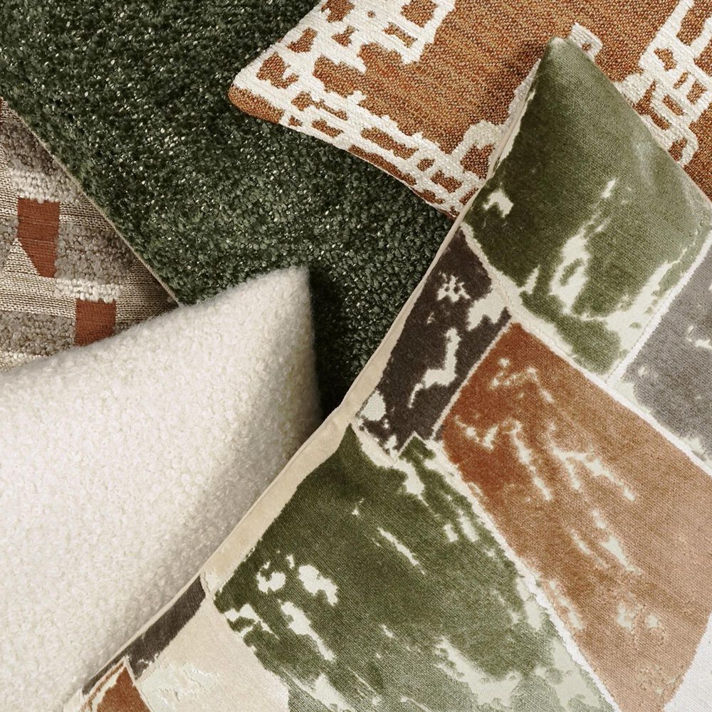 D.V.Kap Inc Terrain 24" Square Throw Pillow in Terracotta, Deep Greens and Neutral, , large