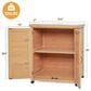 Hearth and Haven Outdoor Wooden Storage Cabinet with Metal Top and Adjustable Protective Footpad in Light Brown, , large