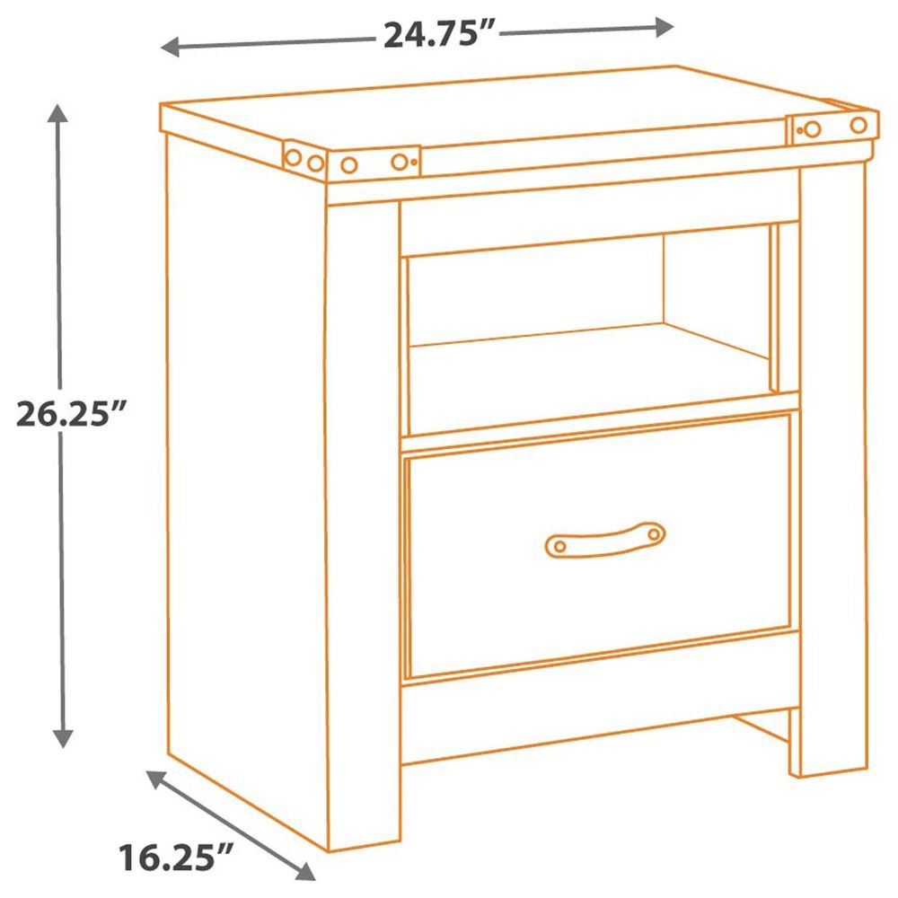 Ashley Trinell 1 Drawer Nightstand in Brown with 2 USB Type C Ports, , large