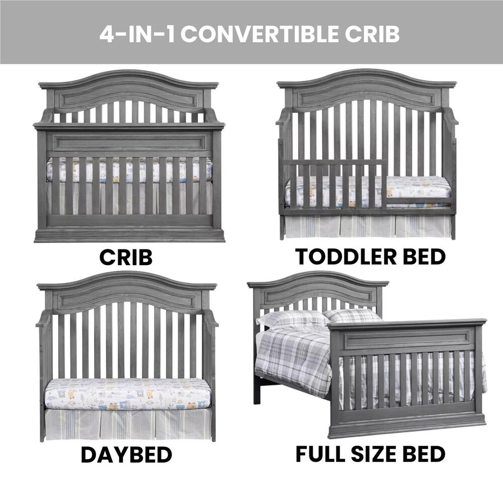 Oxford Baby Glenbrook 4-in-1 Convertible Crib in Graphite Gray, , large