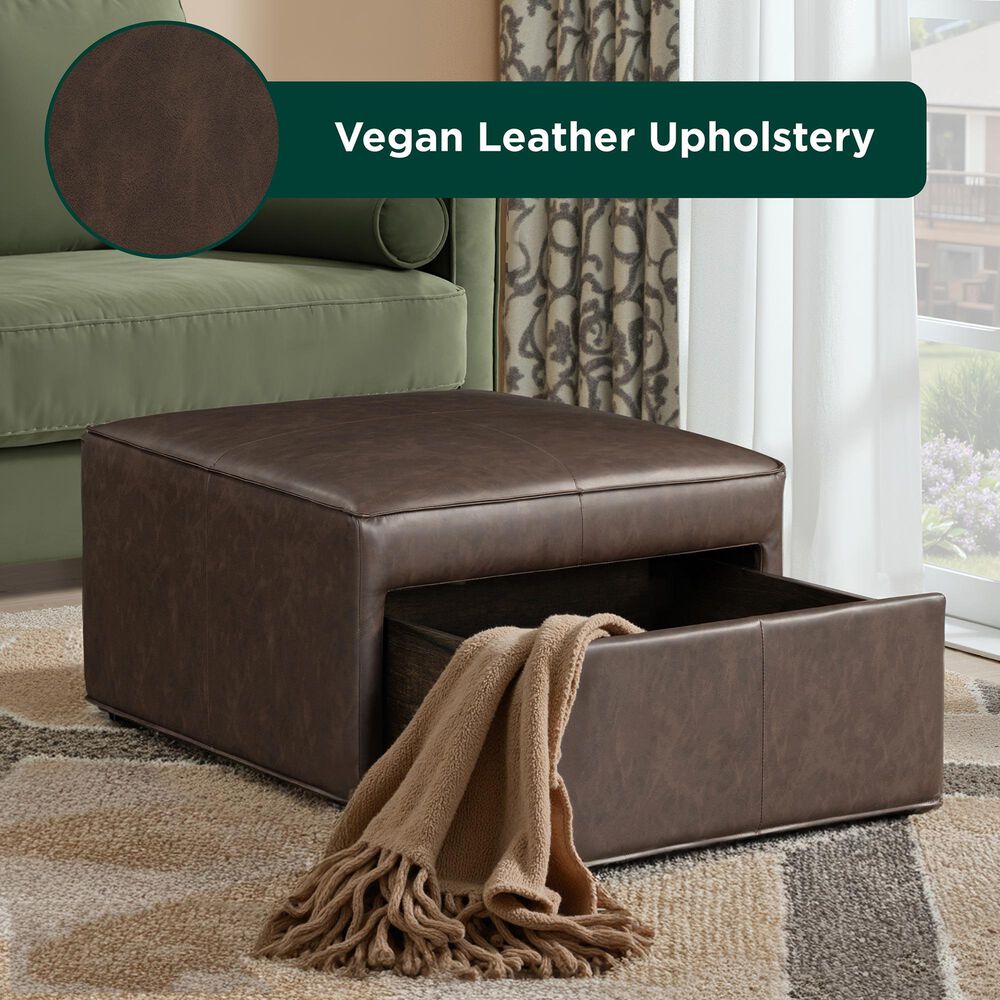 Lifestyle Solutions Hailey Storage Ottoman in Brown, , large