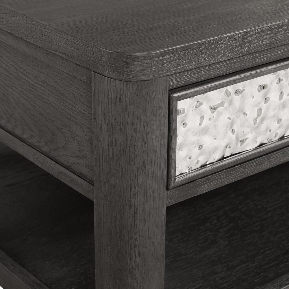 Furniture of America Piez Coffee Table in Ash Gray and Stainless Steel, , large