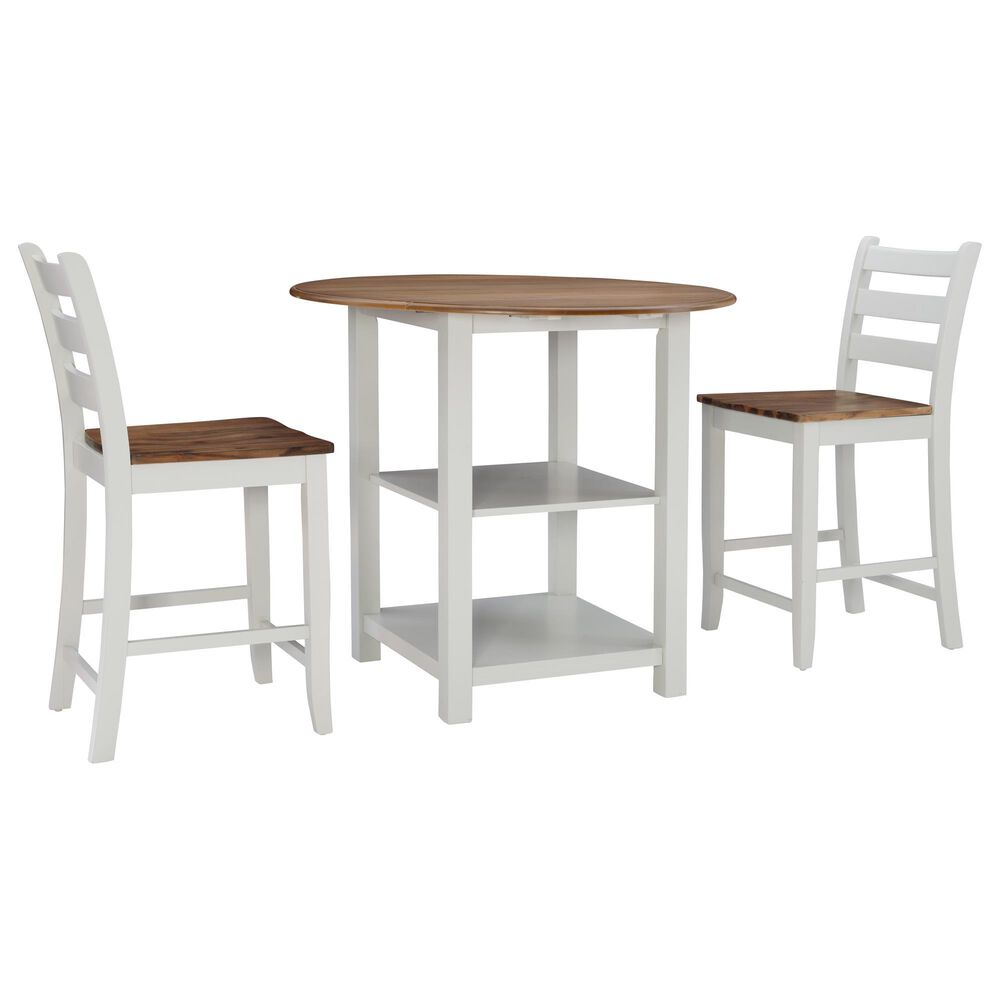 Linon Home Decor Colm 3-Piece Counter Set in Warm Brown and Light Grey, , large