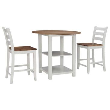 Linon Home Decor Colm 3-Piece Counter Set in Warm Brown and Light Grey, , large