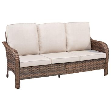 Hearth and Haven Outdoor PE Wicker Sofa with Deep Seat Cushions in Beige, , large