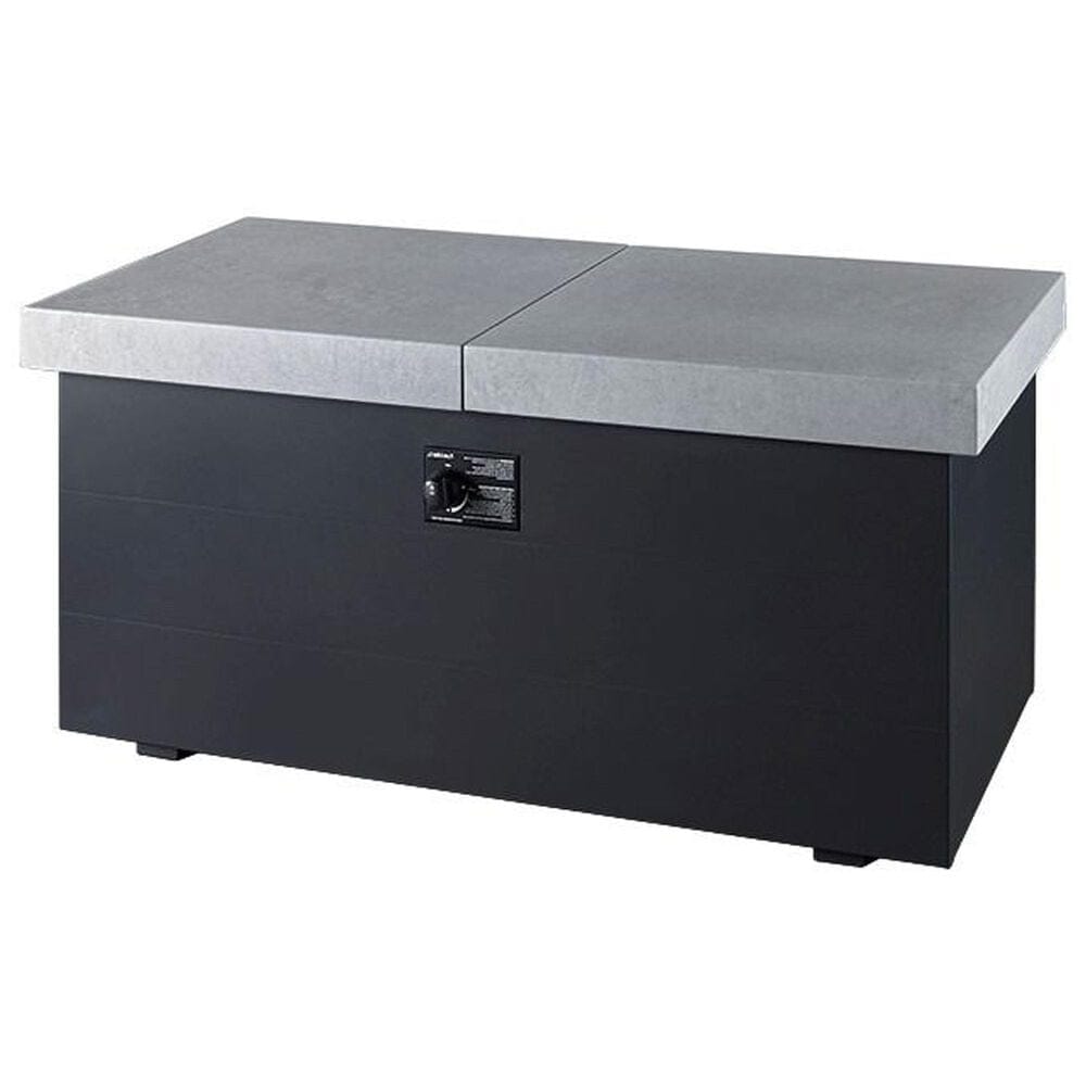Plank and Hide Rectangular Functional Fire Pit in Black and Concrete, , large