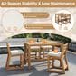HOMLUX 5-Piece Patio Bar Set with 52" Rectangular Light Teak Table in Beige, , large