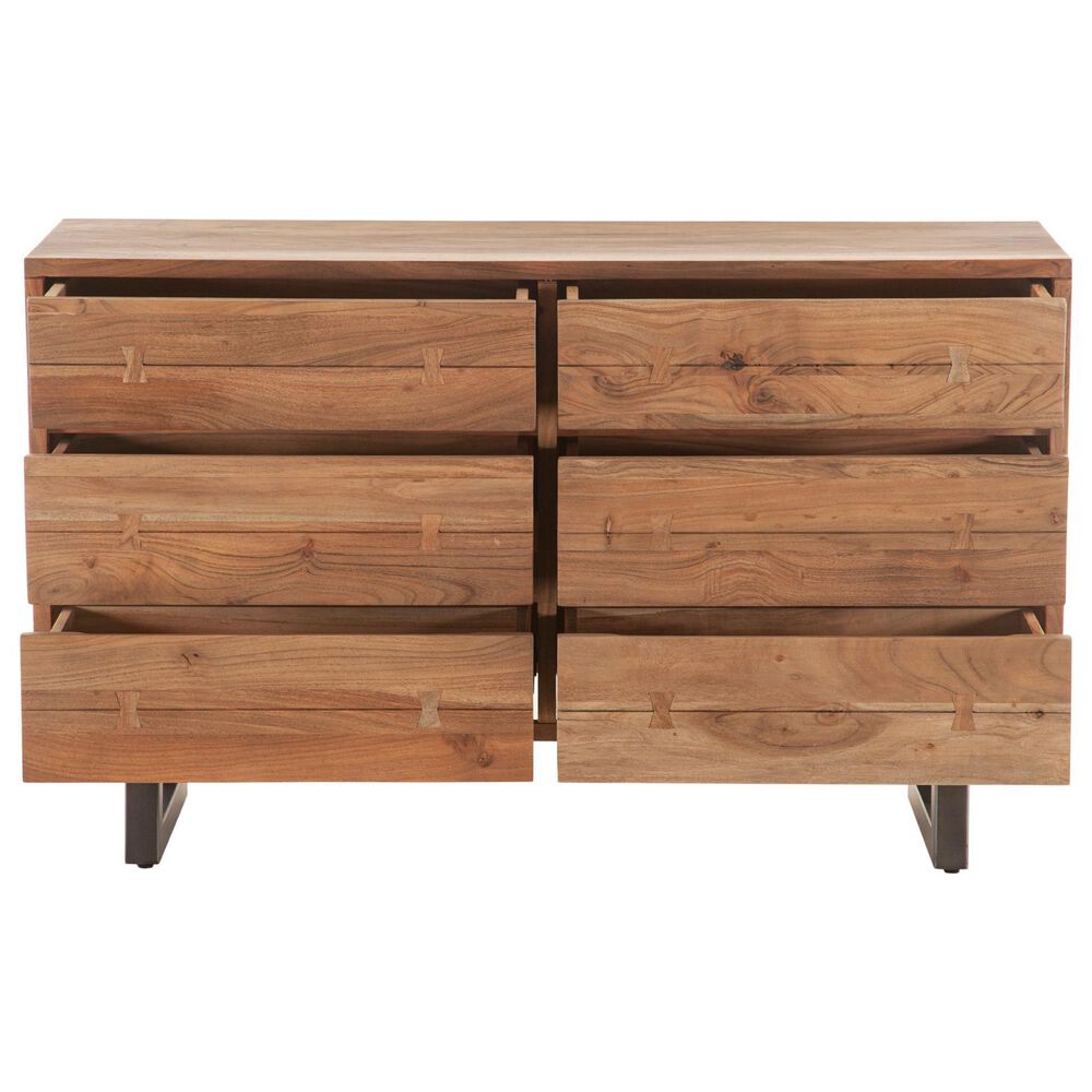 Home Trends &amp; Design Aspen 6-Drawer Dresser in Smoked Acacia and Antique Zinc, , large