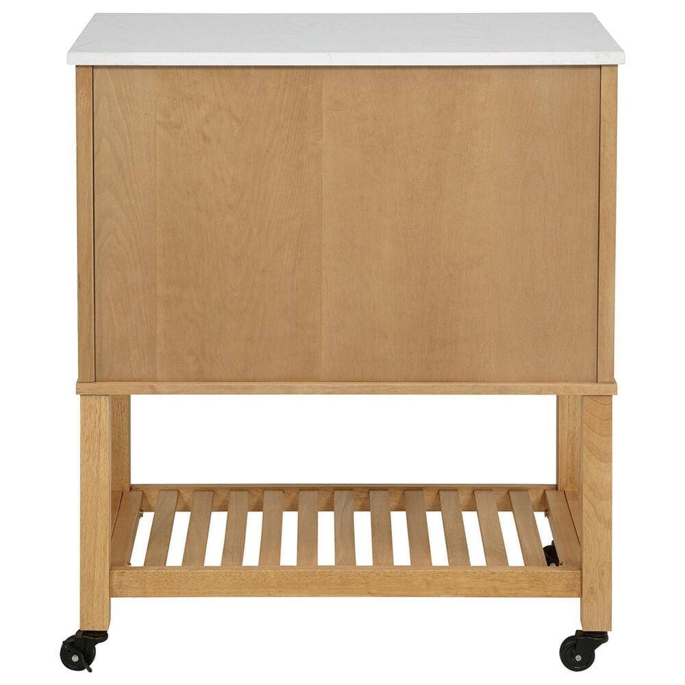 Linden Boulevard Poppy Kitchen Cart in Natural and White, , large