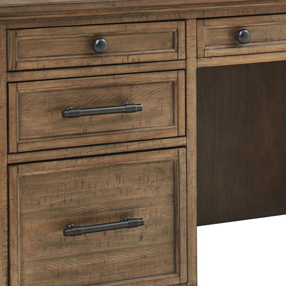 Riva Ridge Hensley 3-Piece Executive Desk with Door Bookcase and Combo File Set in Honey, , large