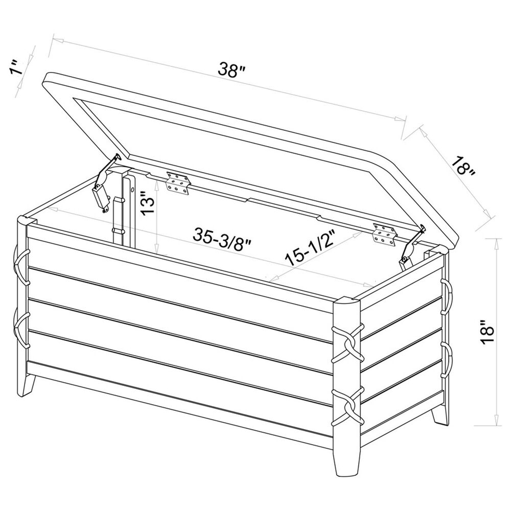 Linon Home Decor Brosnan Rope Cedar Chest in Whitewash, , large