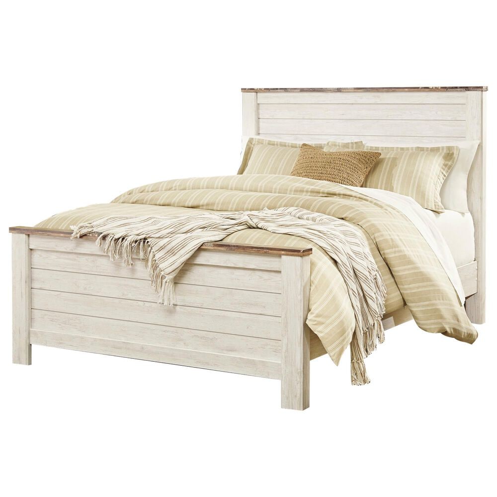 Ashley Willowton 5-Piece Queen Panel Bedroom Set in Whitewash, , large