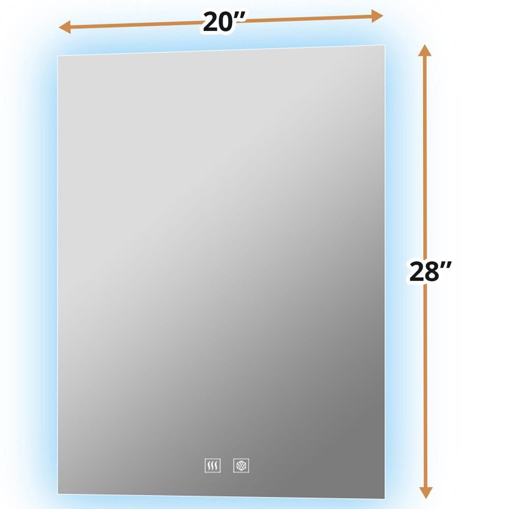 Lexora Home Vellum 20" x 28" LED Vanity Mirror, , large