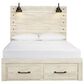 Ashley Cambeck Queen Storage Bed in Whitewash with Lighting, , large