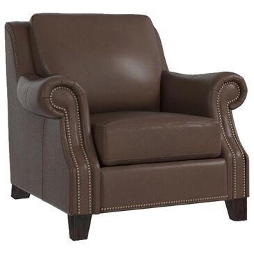 Bassett Pierce Leather Arm Chair in Saddle, , large