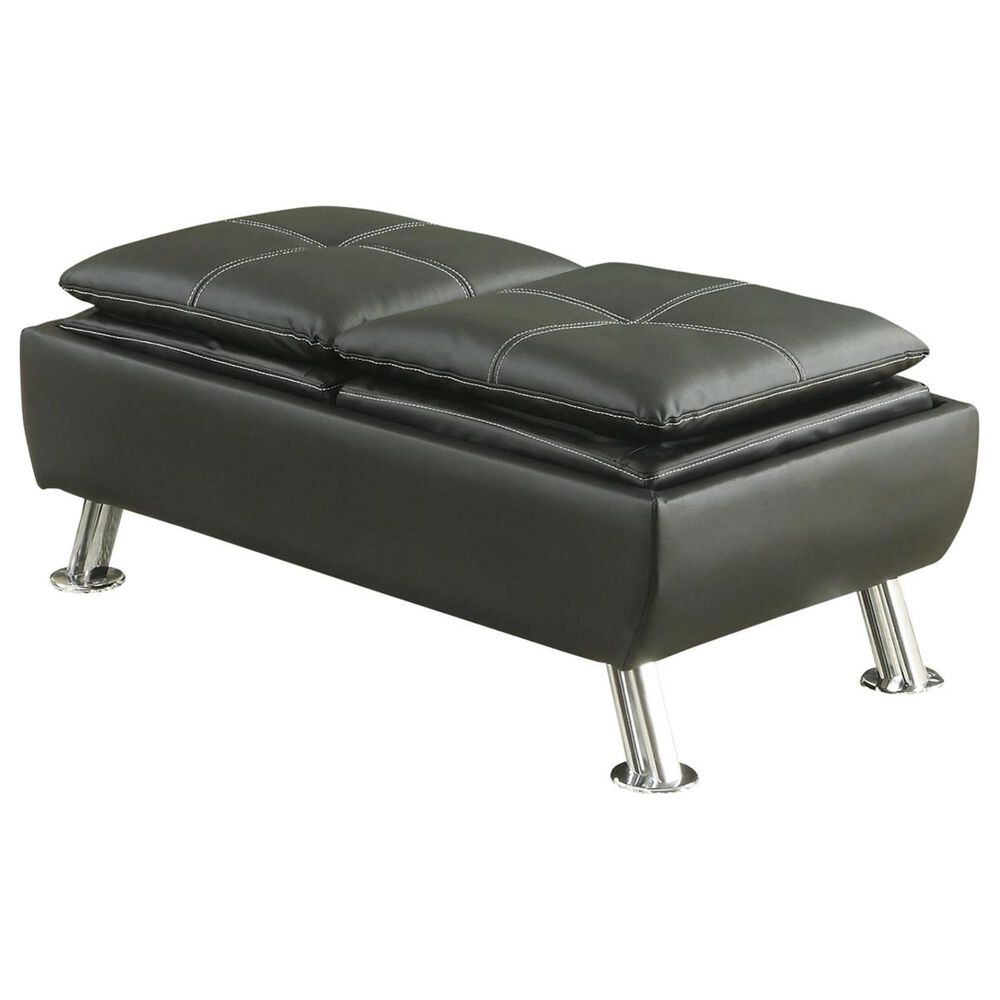 Pacific Landing Storage Ottoman in Black, , large
