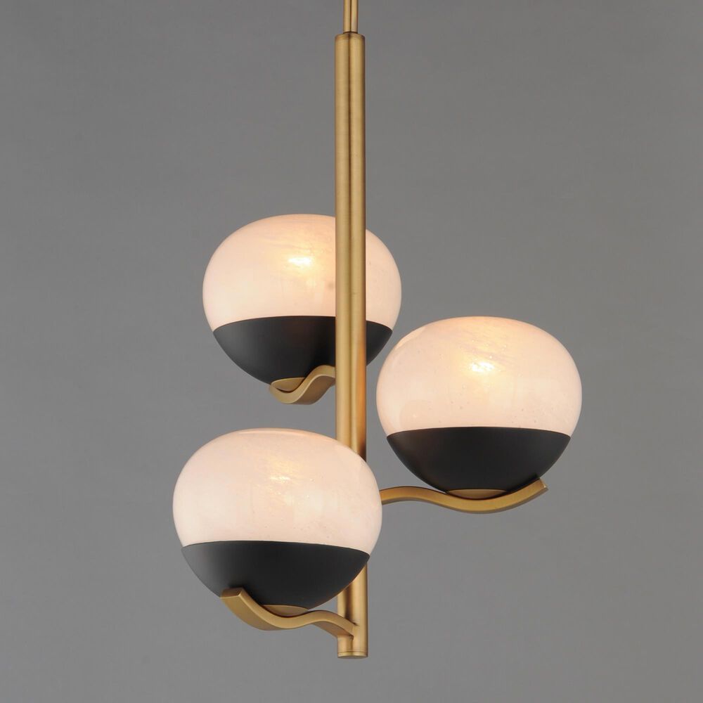 Maxim Lighting Lucerne 3-Light Chandelier in Black and Natural Aged Brass, , large