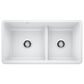 Blanco Precis Reversible 1-3/4 Double Bowl Kitchen Sink with Low Divide in White, , large