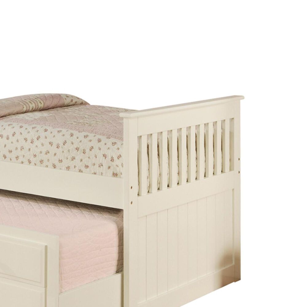 Pacific Landing La Salle Twin Captain S Bed With Trundle And Storage Drawers In White Nebraska Furniture Mart Bed With Trundle And Storage Drawers, La Salle Twin Captain S Bed With Trundle And Storage Drawers White