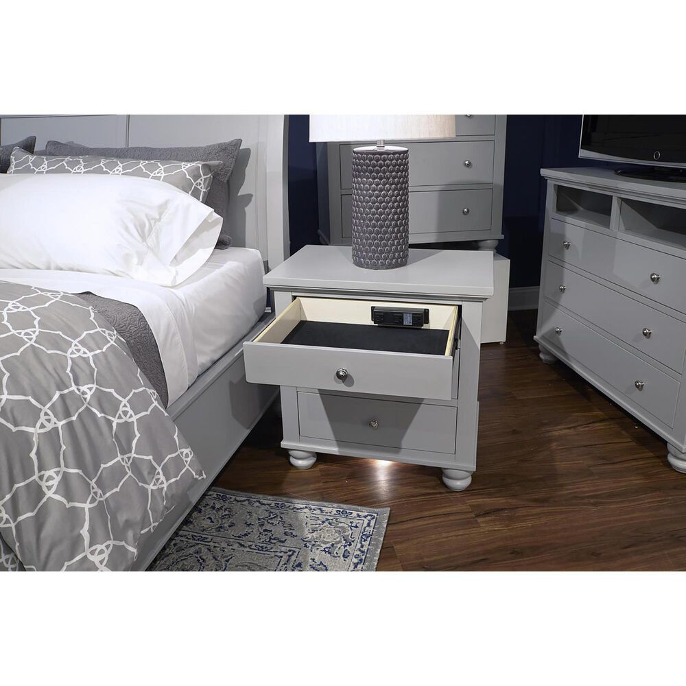 Riva Ridge Cambridge 3-Drawer Nightstand in Grey, , large