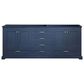 Lexora Home Dukes 80" Double Bathroom Vanity in Navy Blue with 2 cm White Carrara Marble Top and Rectangular Sinks, , large
