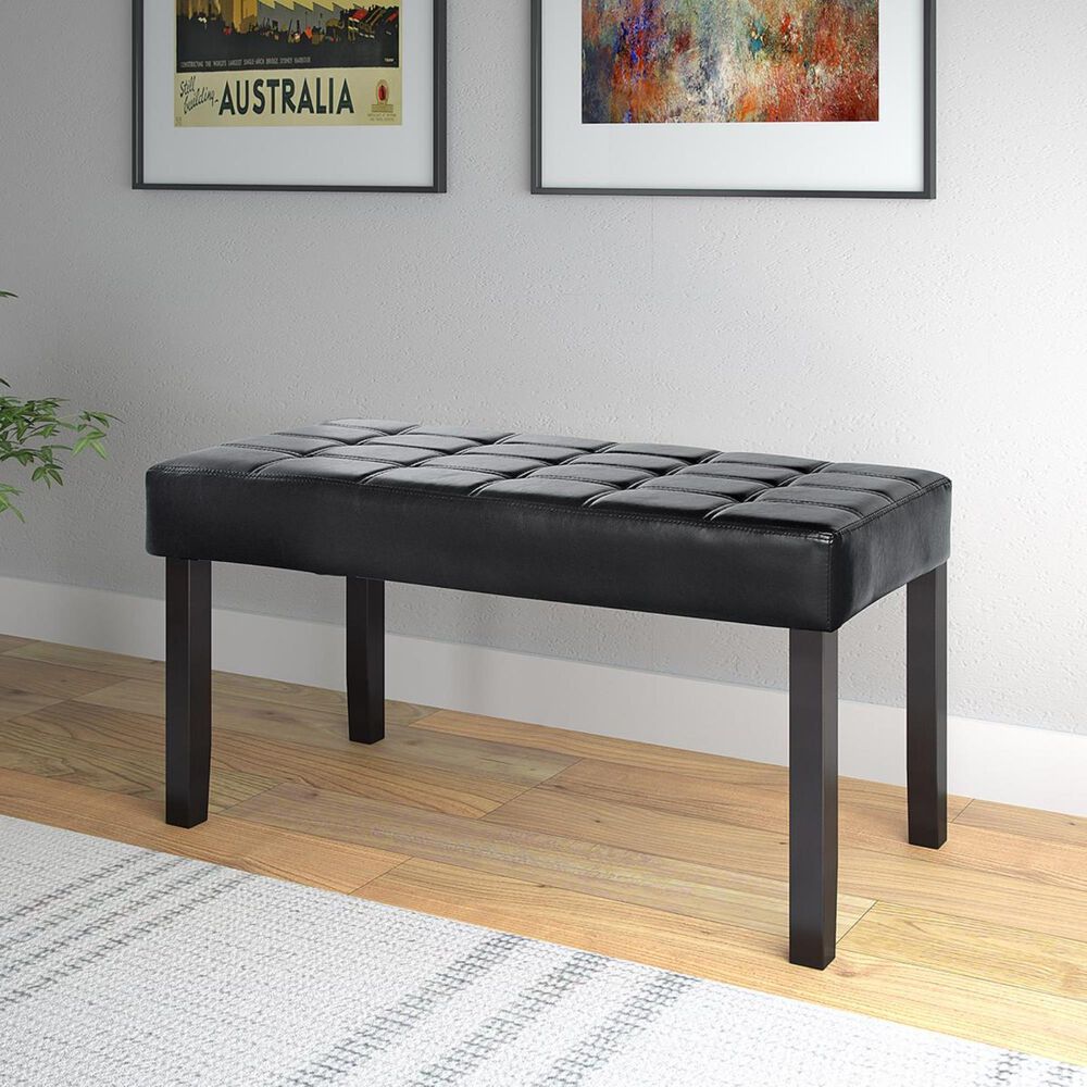 CorLiving California Panel Bench in Black, , large
