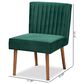 Baxton Studio Alvis Side Chair with Green Velvet Cushion in Walnut Brown, , large