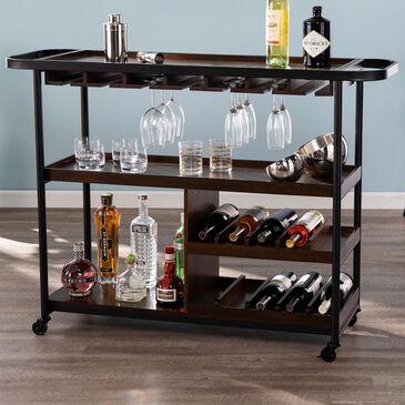 Southern Enterprises Tonsley Wine Cart in Dark Tobacco/Black, , large