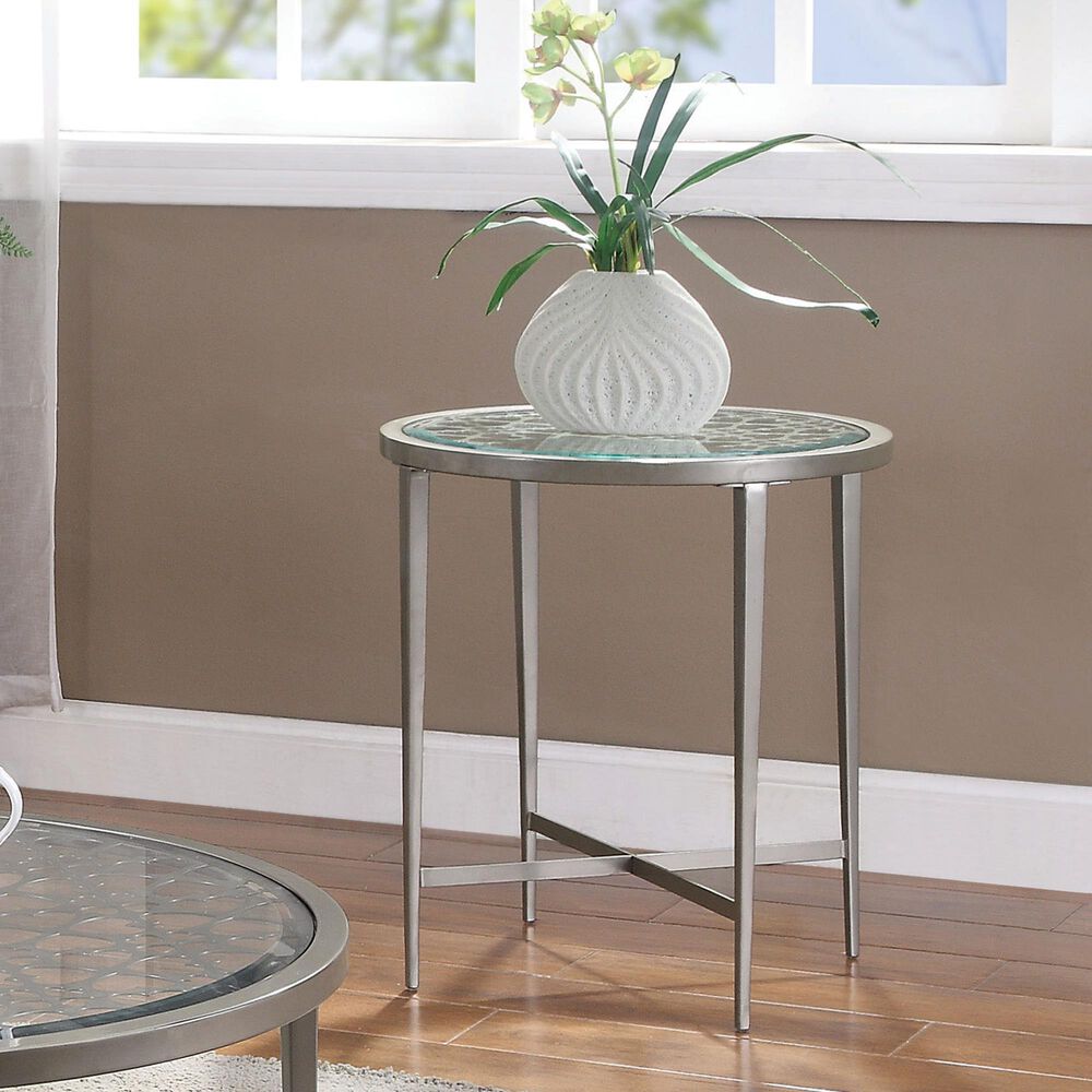 Furniture of America Marks End Table in Silver, , large