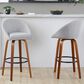 LumiSource Matisse 30" Swivel Barstool with Grey Fabric Upholstery in Walnut and Black (Set of 2), , large