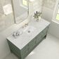 James Martin Vanities Breckenridge 60" Single Bathroom Vanity in Smokey Celadon with 3 cm Victorian Silver Quartz Top and Rectangular Sink, , large