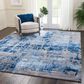 Nourison Prismatic PRS10 9"9" x 13"9" Blue and Grey Area Rug, , large