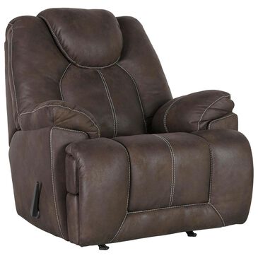 Signature Design by Ashley Warrior Fortress Manual Rocker Recliner in Coffee, , large