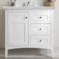 James Martin Vanities Palisades 36" Single Bathroom Vanity in Bright White with 3 cm Carrara White Marble Top and Rectangular Sink, , large