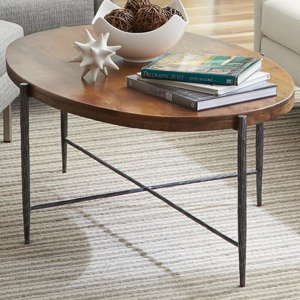 Hekman Bedford Park Oval Coffee Table in Brown and Black, , large