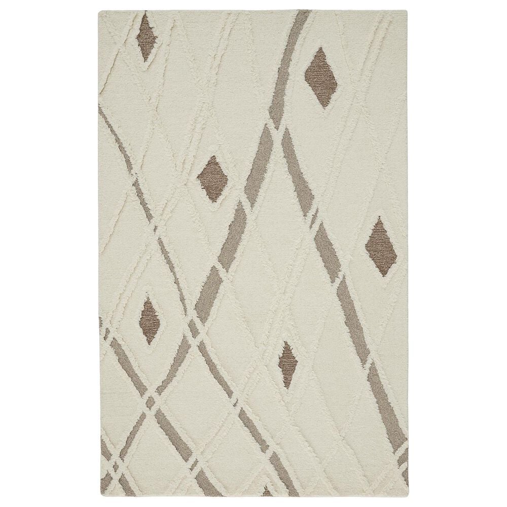 Feizy Anica 4" x 6" Ivory and Brown Area Rug, , large