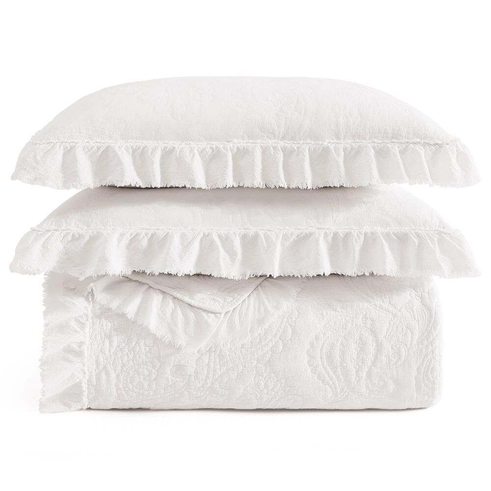 HiEnd Accents Sadie 3-Piece Full/Queen Quilt Set in White, , large