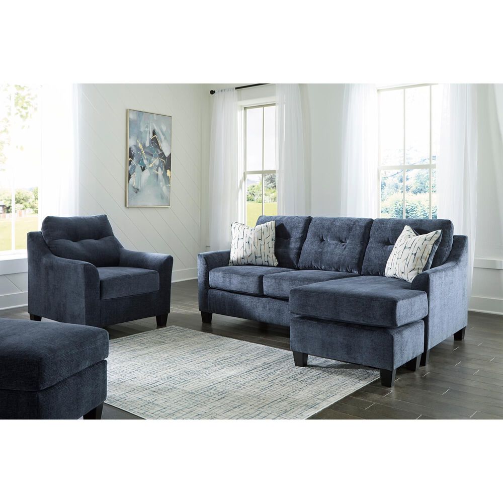 Ashley Amity Bay Stationary Queen Sofa Chaise Sleeper in Ink, , large