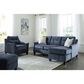 Ashley Amity Bay Stationary Queen Sofa Chaise Sleeper in Ink, , large