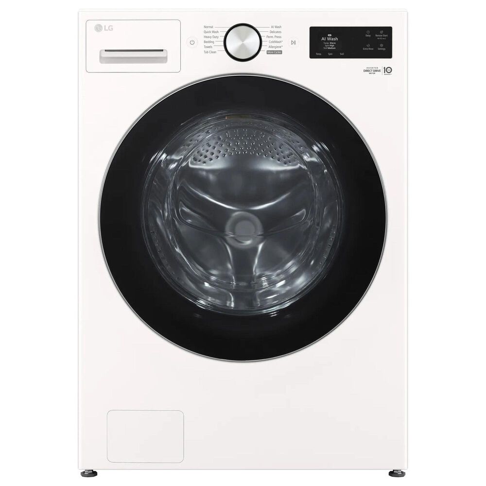 LG 5 Cu. Ft. Smart Front Load Washer and 7.4 Cu. Ft. Gas Dryer Laundry Pair in Alpine White, , large