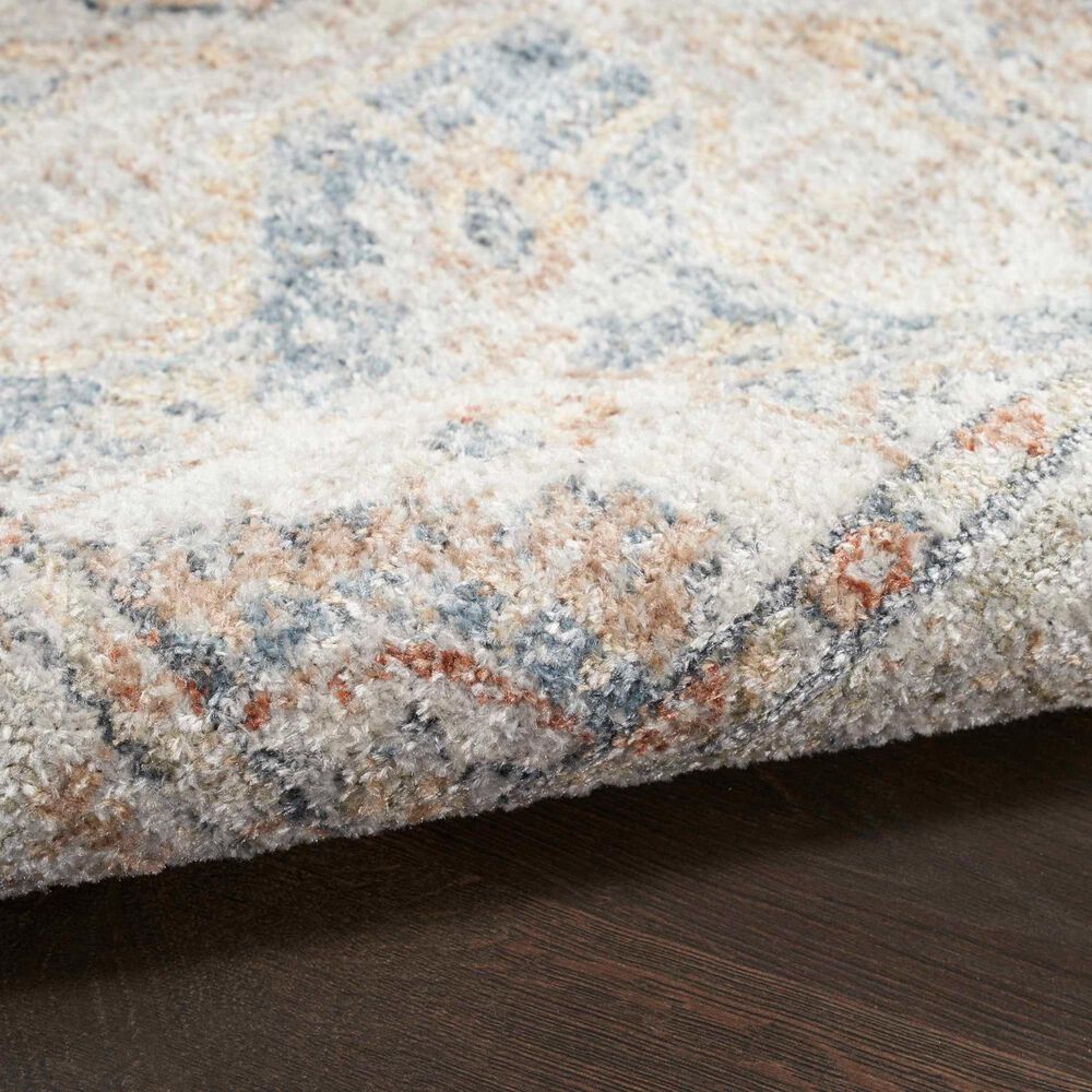 Nourison Astra Machine Washable ASW12 2&#39;2&quot; x 10&#39; Denim and Multicolor Runner, , large