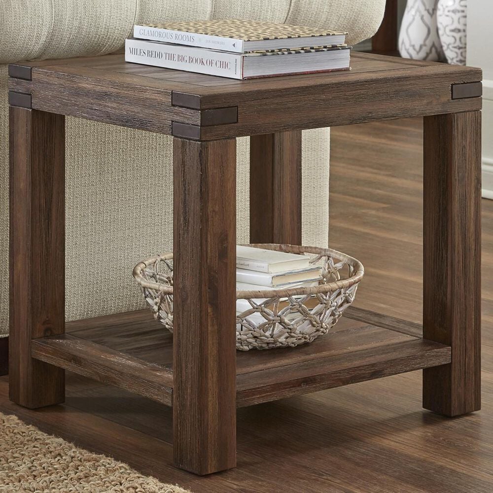 Urban Home Meadow End Table in Brick Brown, , large