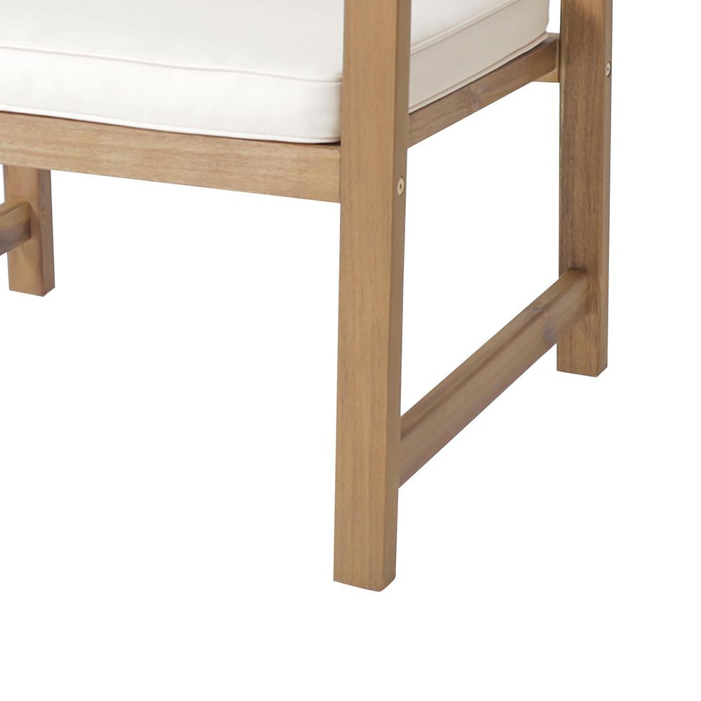 Hearth and Haven Outdoor Club Chair with White Cushion in Natural &#40;Set of 2&#41;, , large