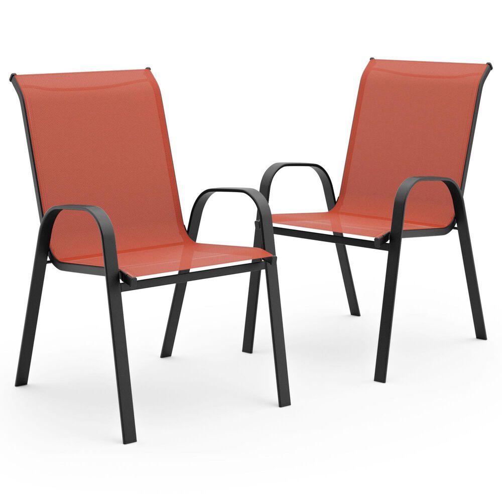 Furniture of America Nina Stacking Patio Arm Chair in Red ( Set of 2), , large