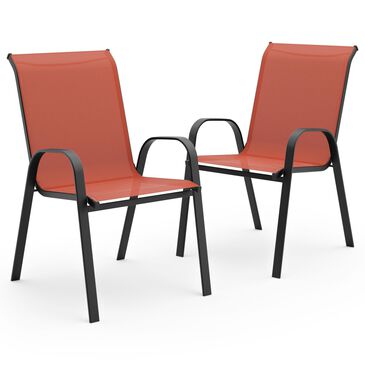 Furniture of America Nina Stacking Patio Arm Chair in Red ( Set of 2), , large