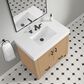 37B Alanya 36" Single Bathroom Vanity in Warm Oak with White Composite Stone Top, , large
