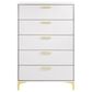 Pacific Landing Kendall 5-Drawer Chest in Gold and White, , large