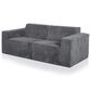 Furniture of America Facil 2-Piece Modular Track Arm Loveseat in Dark Gray, , large