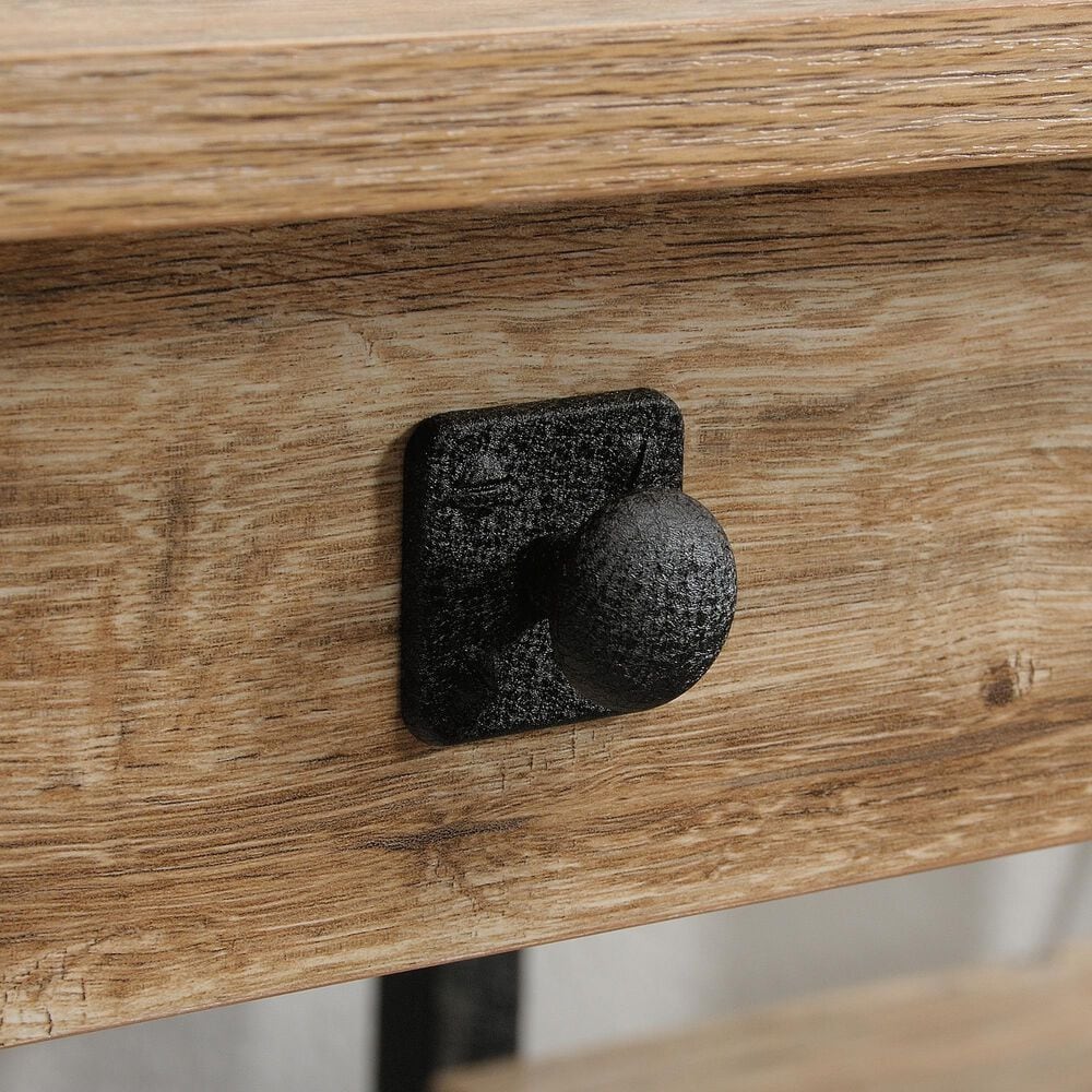 Sauder Metal and Wood Pedestal Desk in Brown, , large